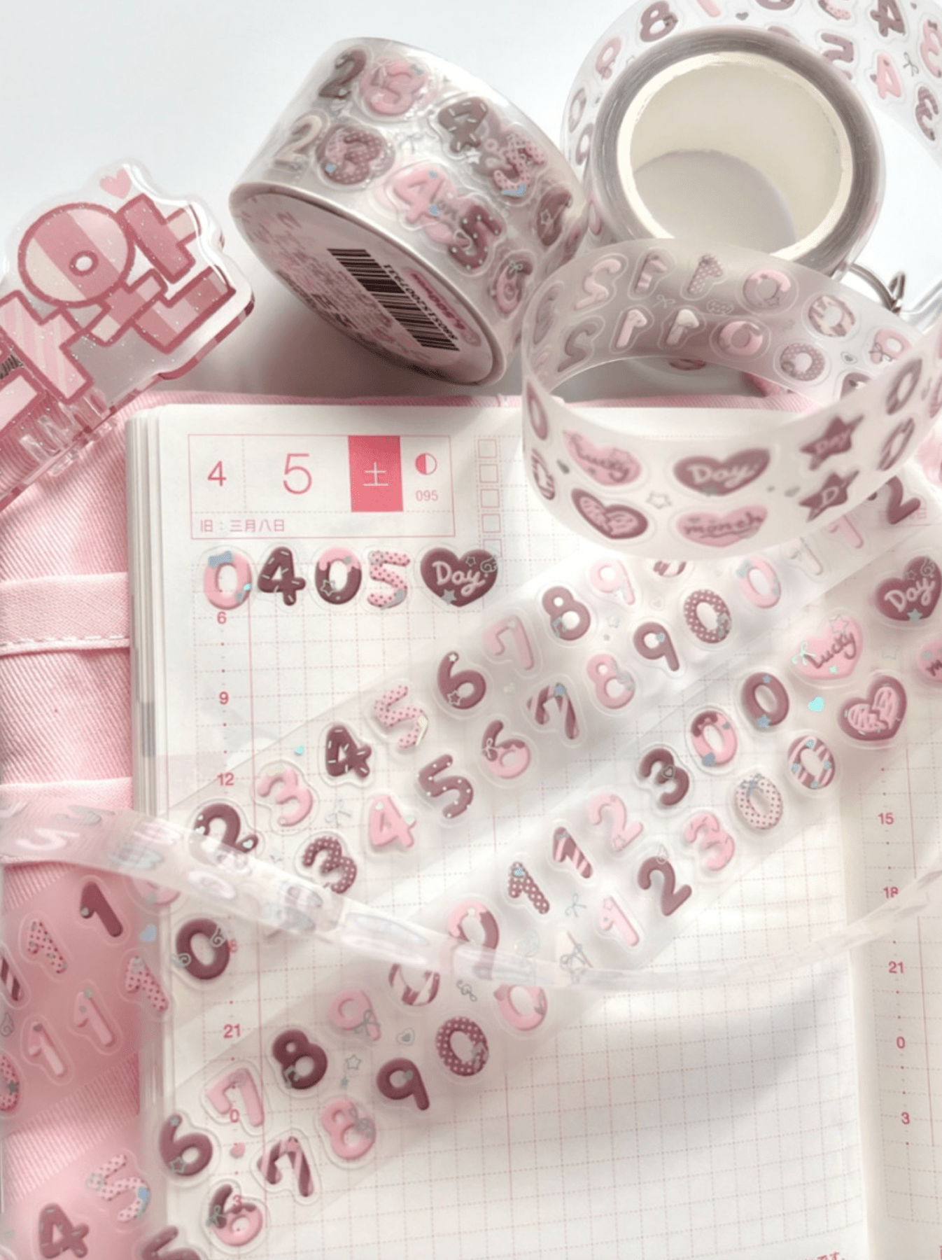 [SK39] NEW Seolkee 'Chocolate Numbers' Kisscut Masking Tapes - Seolkee__korean_sticker_stationery