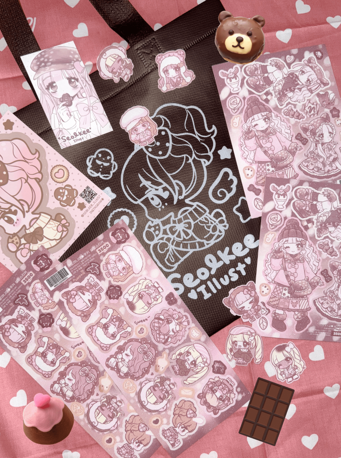 [SK44] NEW Seolkee 'Cute Mini - Me Cookie' Sugar Glitter Sticker Sheet - Seolkee__korean_sticker_stationery