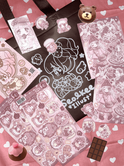 [SK44] NEW Seolkee 'Cute Mini - Me Cookie' Sugar Glitter Sticker Sheet - Seolkee__korean_sticker_stationery