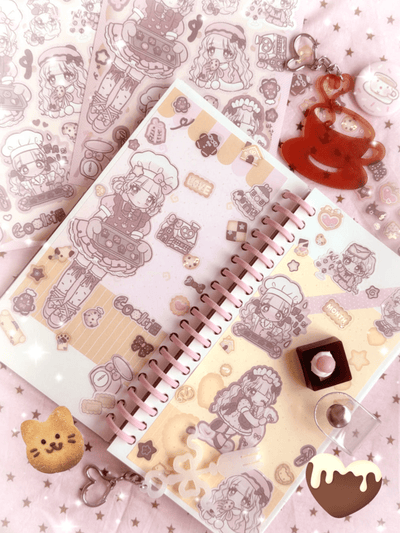 [SK45] NEW Seolkee 'Crunchy Cookie Girl' Sticker Sheet - Seolkee__korean_sticker_stationery