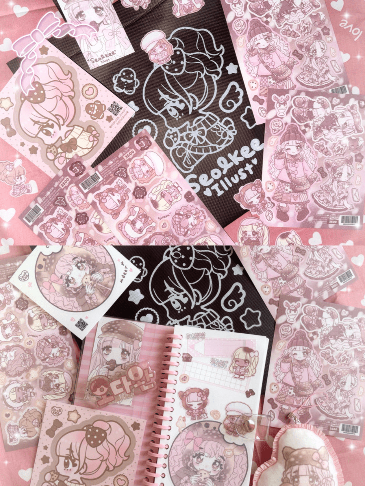 [SK46] NEW Seolkee 'Deer Cookie Girl' Sticker Sheet - Seolkee__korean_sticker_stationery