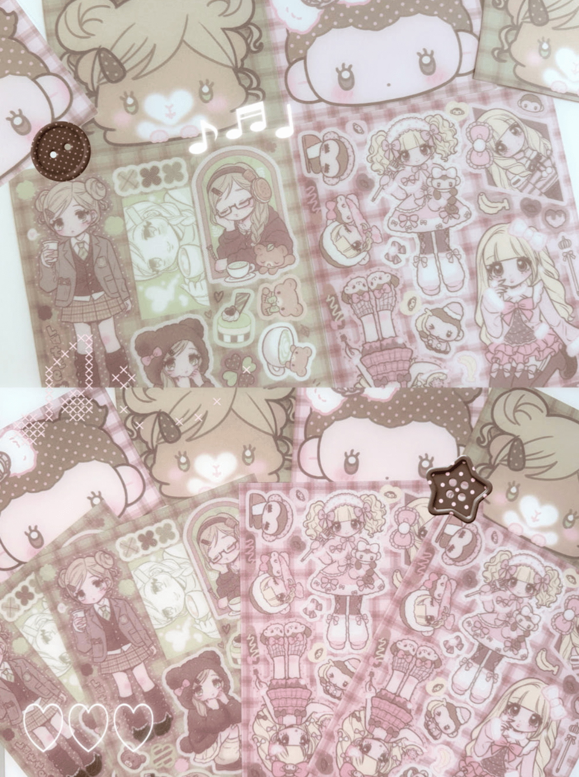 [SK47] NEW Seolkee 'Matcha Latte' Sticker Sheet Pack (Singles/Pack) - Seolkee_SK47S3 - Cute Mini - me_korean_sticker_stationery