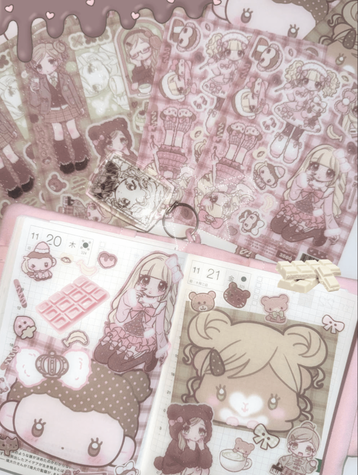 [SK47] NEW Seolkee 'Matcha Latte' Sticker Sheet Pack (Singles/Pack) - Seolkee_SK47S3 - Cute Mini - me_korean_sticker_stationery