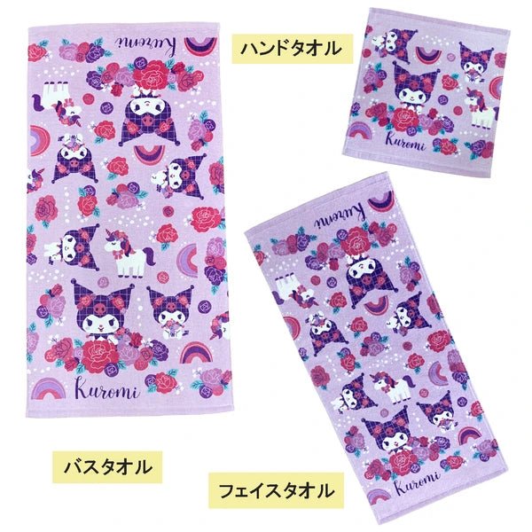 [SN06] Sanrio Kuromi Roses Face Towel - Nomura Towel__korean_sticker_stationery