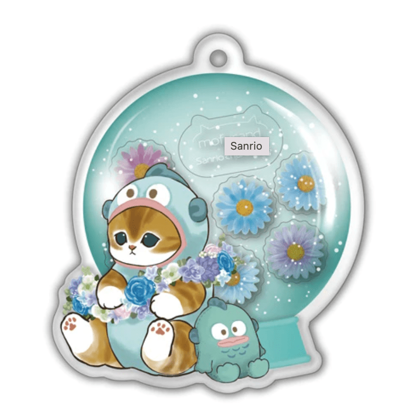 [SN12] Acrylic Plate Keychain Flower Dome Gashapon - Sanrio x Mofusand_SN12S6 - Hangyodon_korean_sticker_stationery