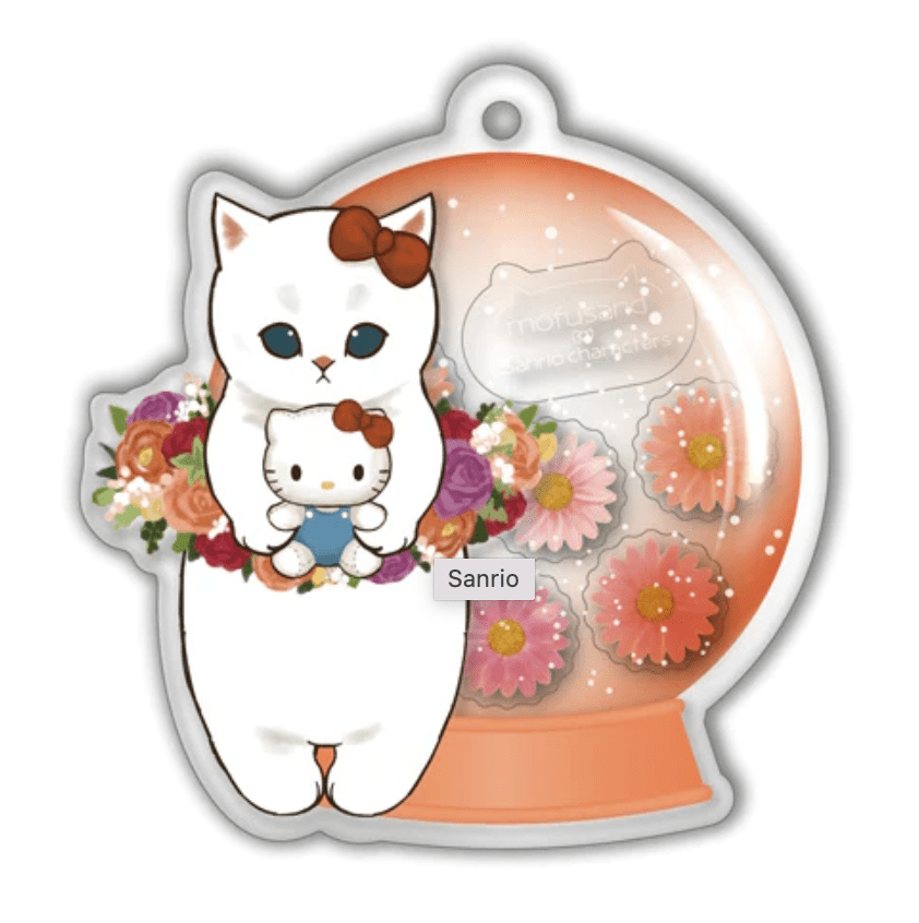 [SN12] Acrylic Plate Keychain Flower Dome Gashapon - Sanrio x Mofusand_SN12S2 - Hello Kitty_korean_sticker_stationery