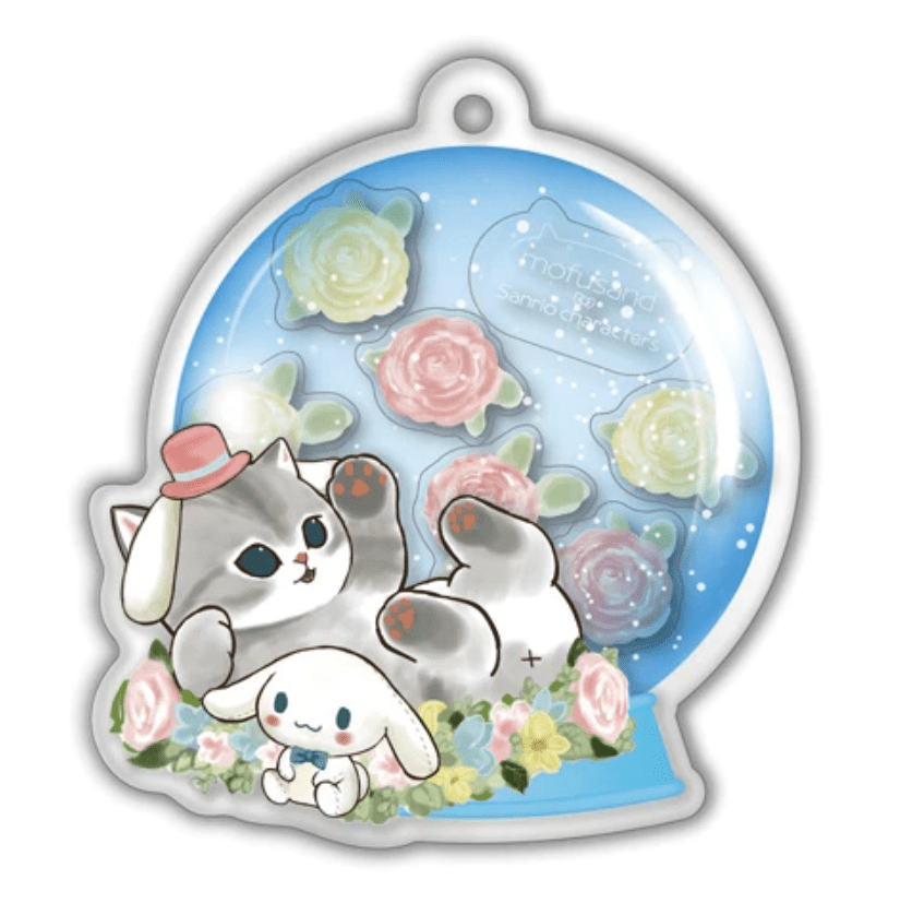 [SN12] Acrylic Plate Keychain Flower Dome Gashapon - Sanrio x Mofusand_SN12S4 - Cinnamoroll_korean_sticker_stationery