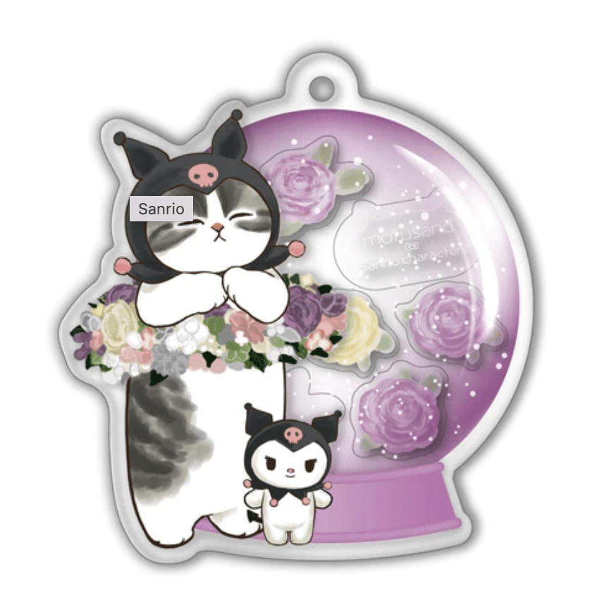 [SN12] Acrylic Plate Keychain Flower Dome Gashapon - Sanrio x Mofusand_SN12S3 - Kuromi_korean_sticker_stationery