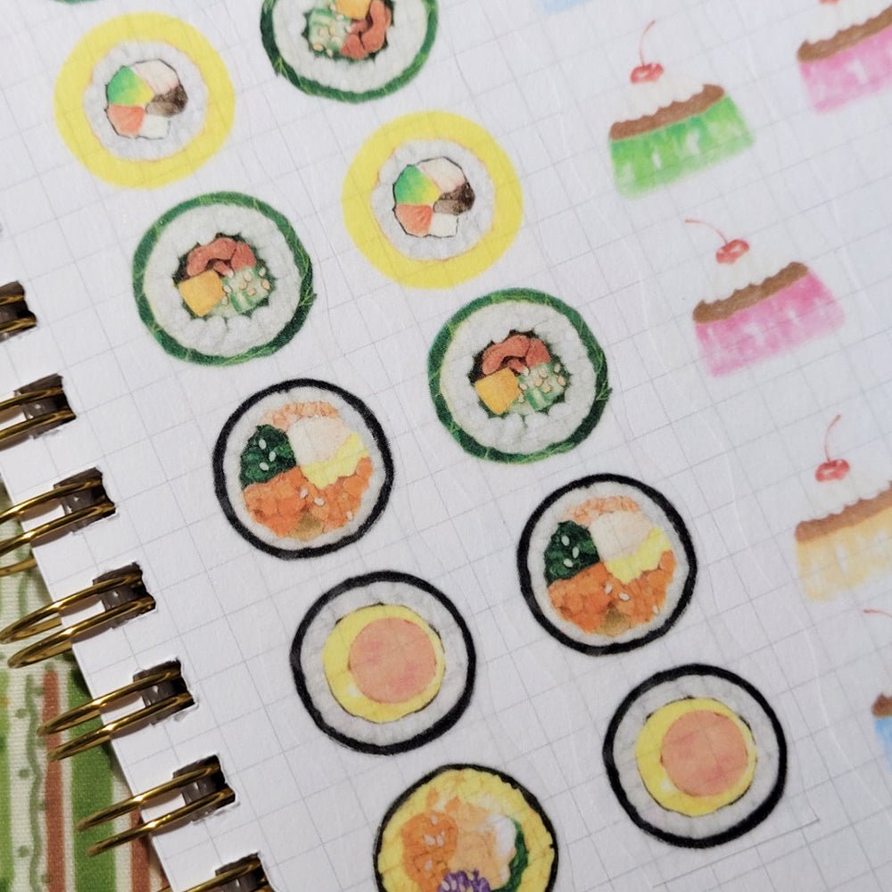 [SO08] Somsomsoso Mini Pudding/Kimbap Die - cut Masking Tape 20mm x 5m - Somsomsoso_SO08S2 - Kimbap_korean_sticker_stationery