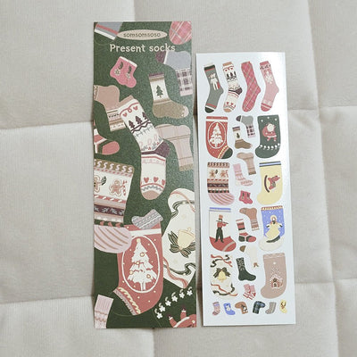 [SO21] Somsomsoso Present Socks Sticker Sheet - Somsomsoso__korean_sticker_stationery