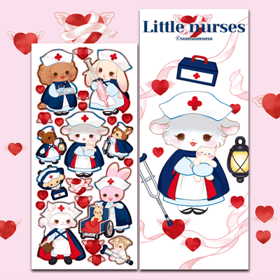 [SO32] Somsomsoso Little Nurses Sticker Sheet - Somsomsoso__korean_sticker_stationery