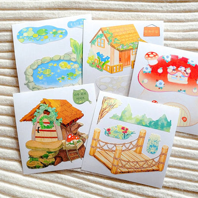 [SO35] Somsomsoso Forest Village Memo Sticker Pack - Somsomsoso__korean_sticker_stationery