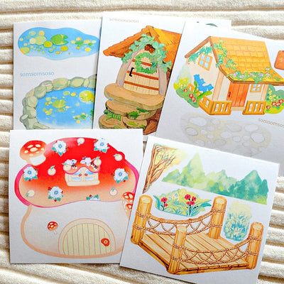 [SO35] Somsomsoso Forest Village Memo Sticker Pack - Somsomsoso__korean_sticker_stationery