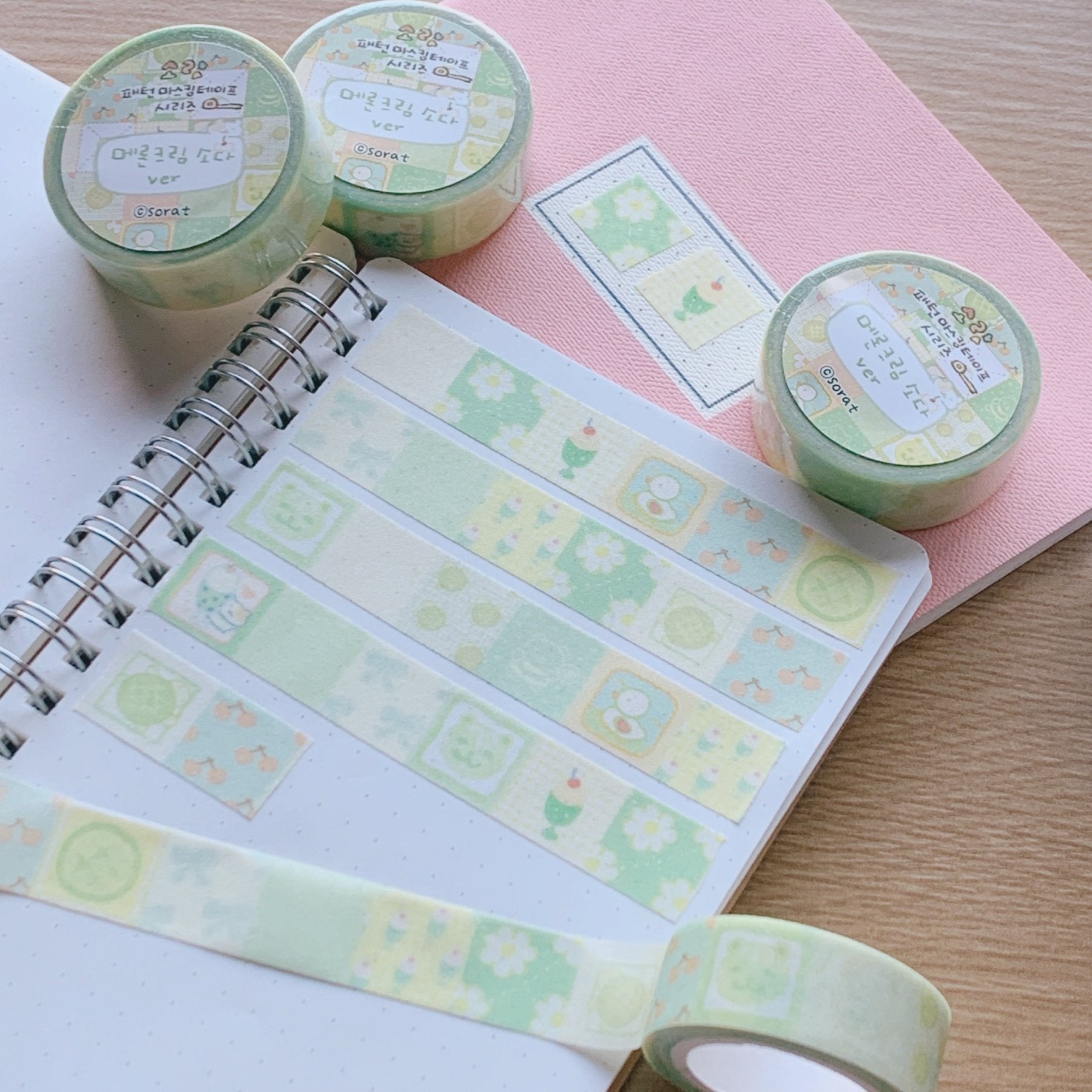 [SR05] NEW Sorat 'Pattern' Glitter Masking Tape (options) - Sorat_SR05S1 - Melon Cream Soda_korean_sticker_stationery