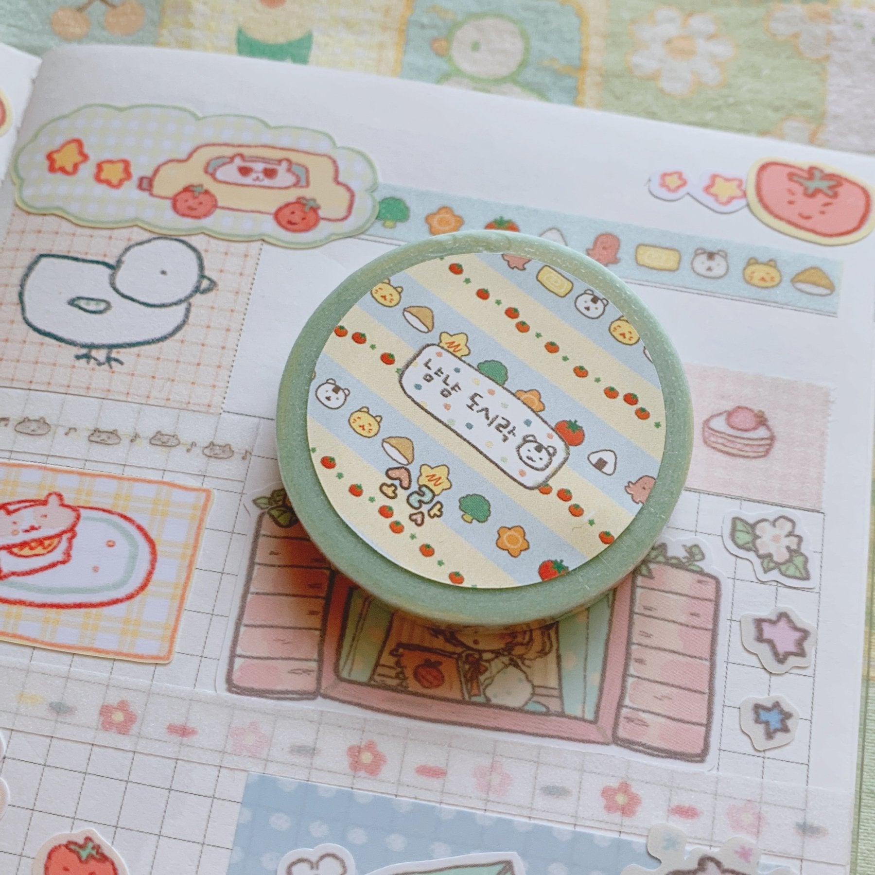 [SR06] NEW Sorat 'Little Bread Friends/Small Star Pieces/Nyam Nyam Bento' Masking Tape - Sorat_SR06S3 - Nyam Nyam Bento_korean_sticker_stationery