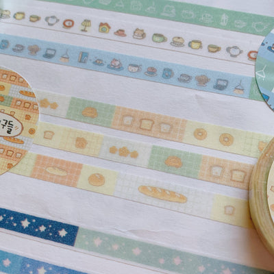 [SR06] NEW Sorat 'Little Bread Friends/Small Star Pieces/Nyam Nyam Bento' Masking Tape - Sorat_SR06S1 - Little Bread Friends_korean_sticker_stationery