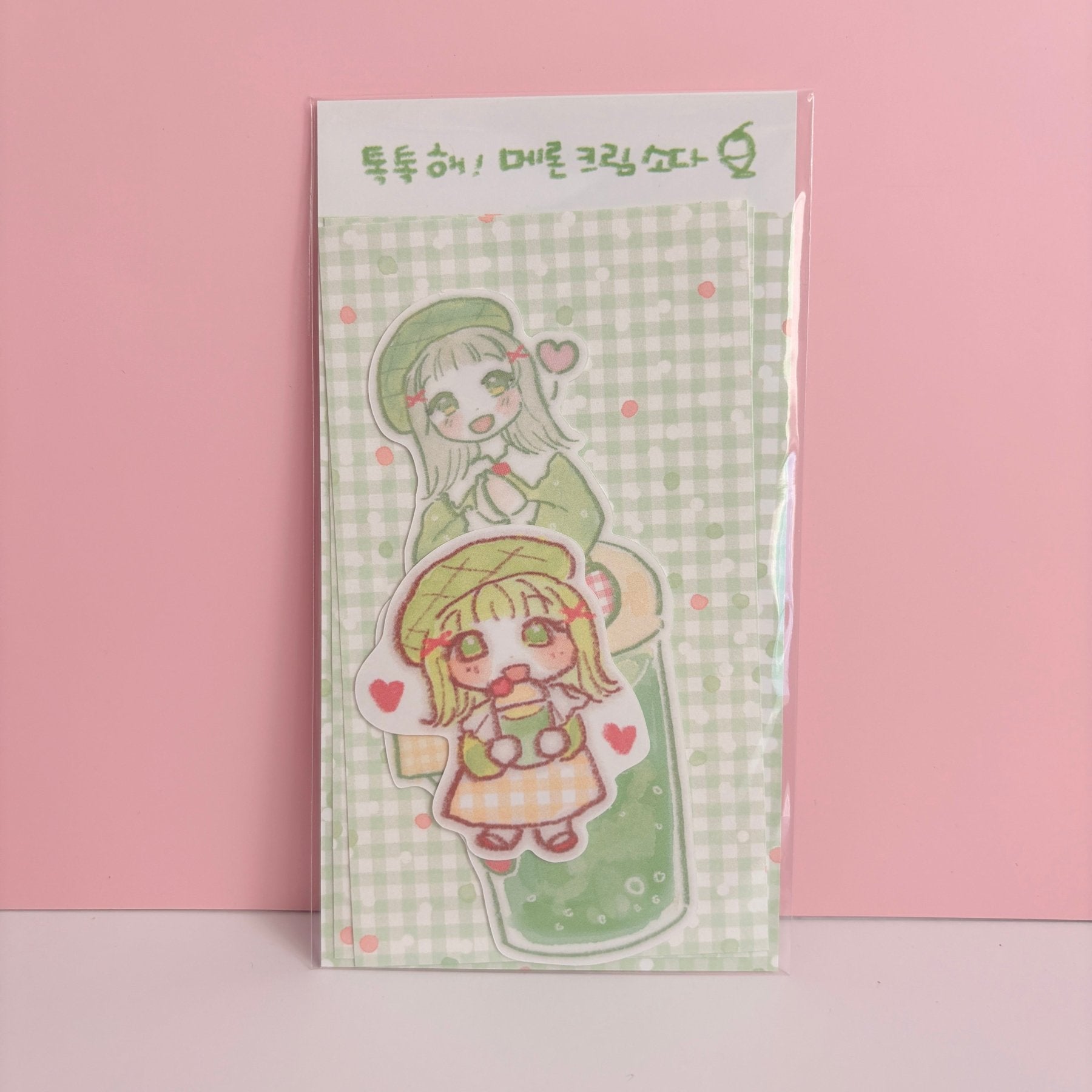 [SR07] NEW Sorat 'Visiting Cafe - Drink Girls' Set (options) - Sorat_SR07S3 - Melon Cream Soda_korean_sticker_stationery