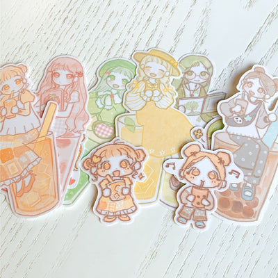 [SR07] NEW Sorat 'Visiting Cafe - Drink Girls' Set (options) - Sorat_SR07 - Set (6)_korean_sticker_stationery