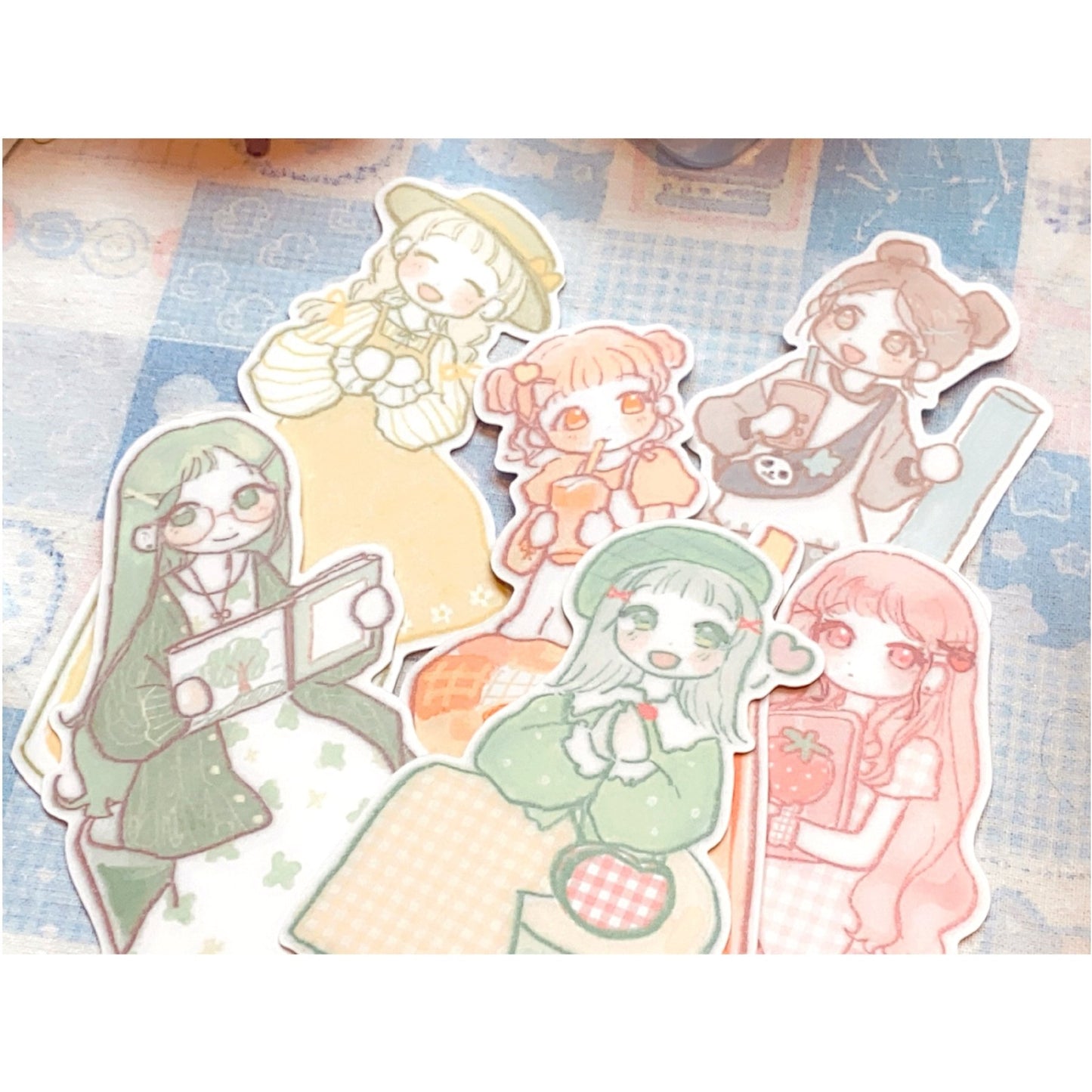 [SR07] NEW Sorat 'Visiting Cafe - Drink Girls' Set (options) - Sorat_SR07 - Set (6)_korean_sticker_stationery