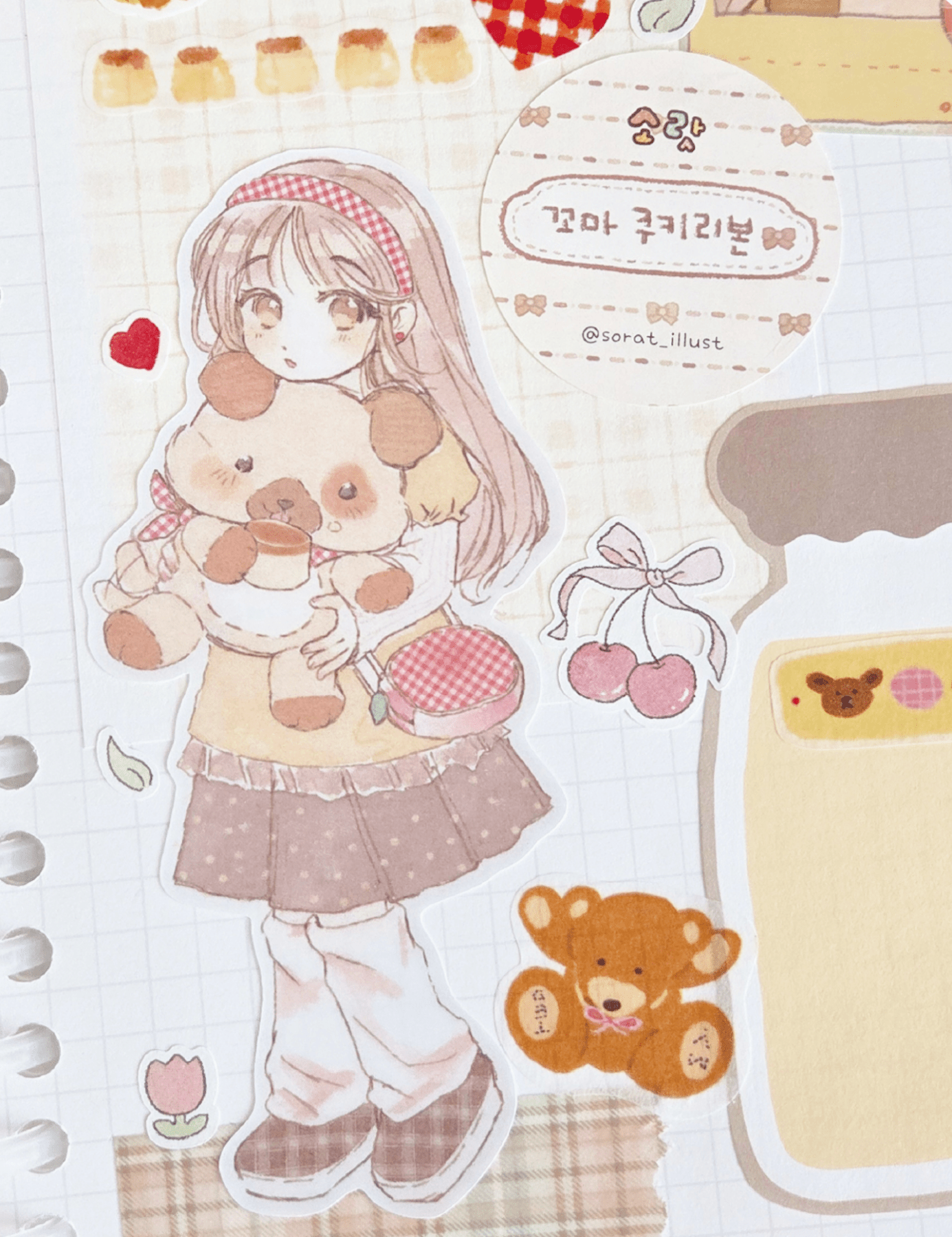 [SR15] NEW Sorat 'Pudding Puppy/Derpy Cat/Fluffy Toto' Sticker Set (options) - Sorat_SR15S1 - Pudding Puppy_korean_sticker_stationery