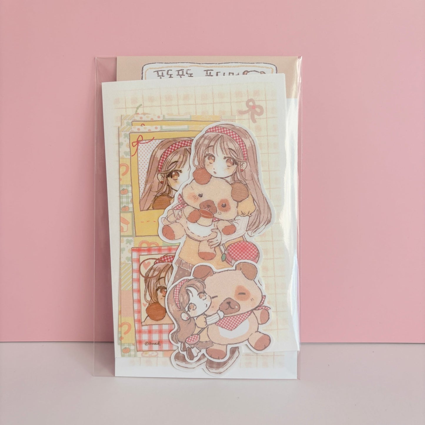 [SR15] NEW Sorat 'Pudding Puppy/Derpy Cat/Fluffy Toto' Sticker Set (options) - Sorat_SR15S1 - Pudding Puppy_korean_sticker_stationery