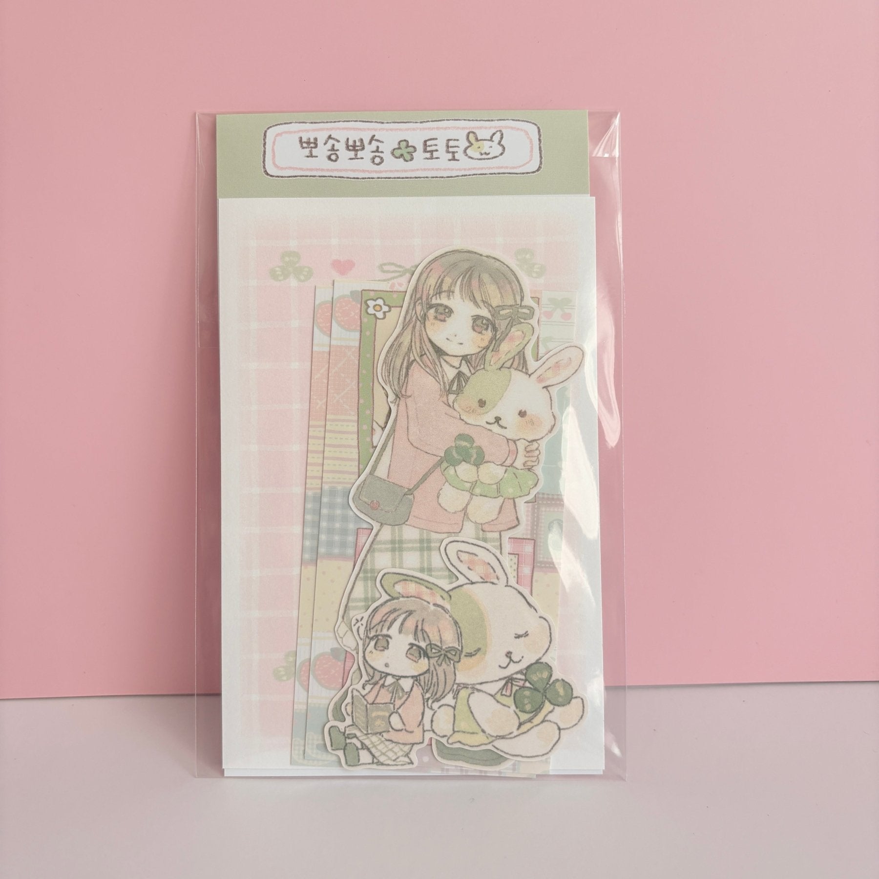 [SR15] NEW Sorat 'Pudding Puppy/Derpy Cat/Fluffy Toto' Sticker Set (options) - Sorat_SR15S3 - Fluffy Toto (Rabbit)_korean_sticker_stationery