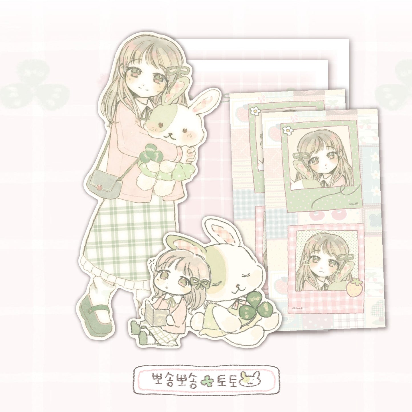 [SR15] NEW Sorat 'Pudding Puppy/Derpy Cat/Fluffy Toto' Sticker Set (options) - Sorat_SR15S3 - Fluffy Toto (Rabbit)_korean_sticker_stationery