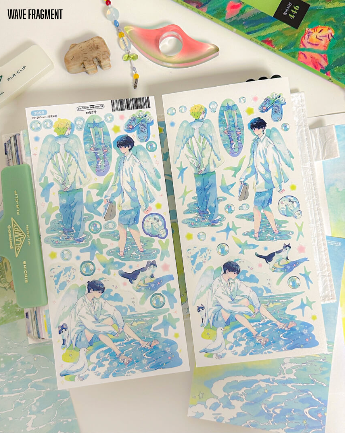 [SS07] NEW RESTOCK Sik Sik in the House 'Summer Solstice' Sticker Sheet Pack (Singles/Pack) -Sik Sik in the House_SS07S4 - Wave Fragment_korean_sticker_stationery