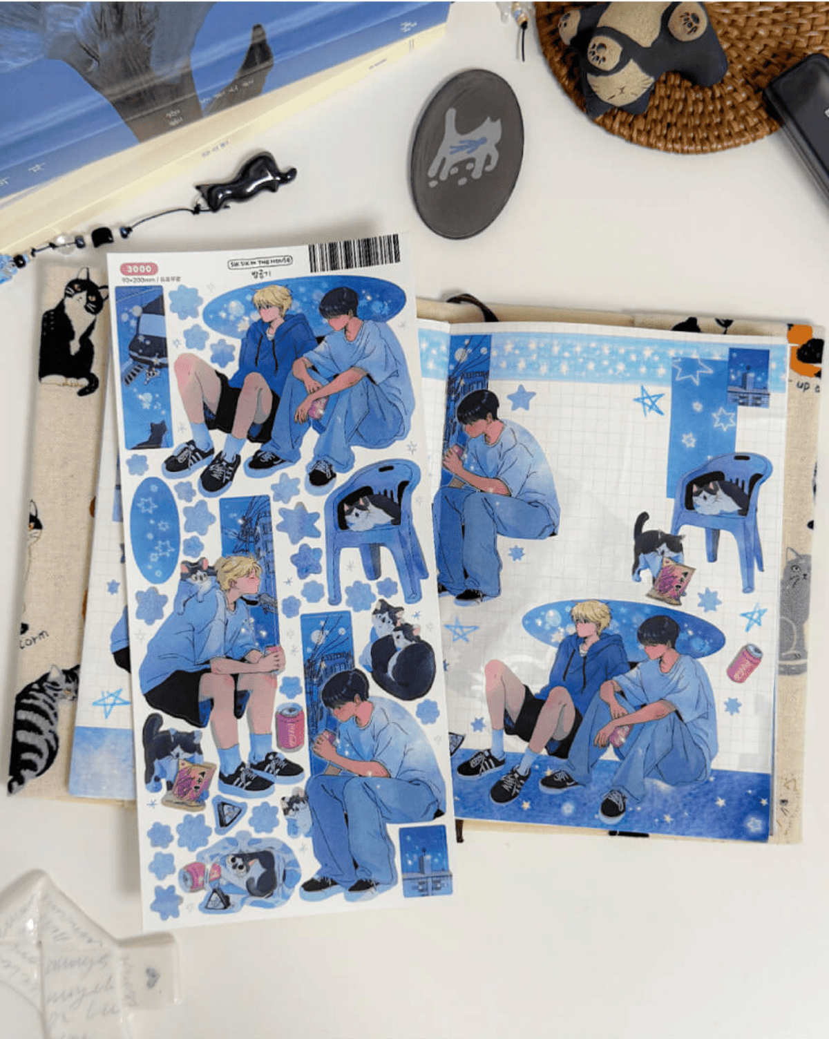 [SS09] NEW RESTOCK Sik Sik in the House 'Night's Temperature' Sticker Sheet Pack (Singles/Pack) -Sik Sik in the House_SS09S2 - Night Air_korean_sticker_stationery
