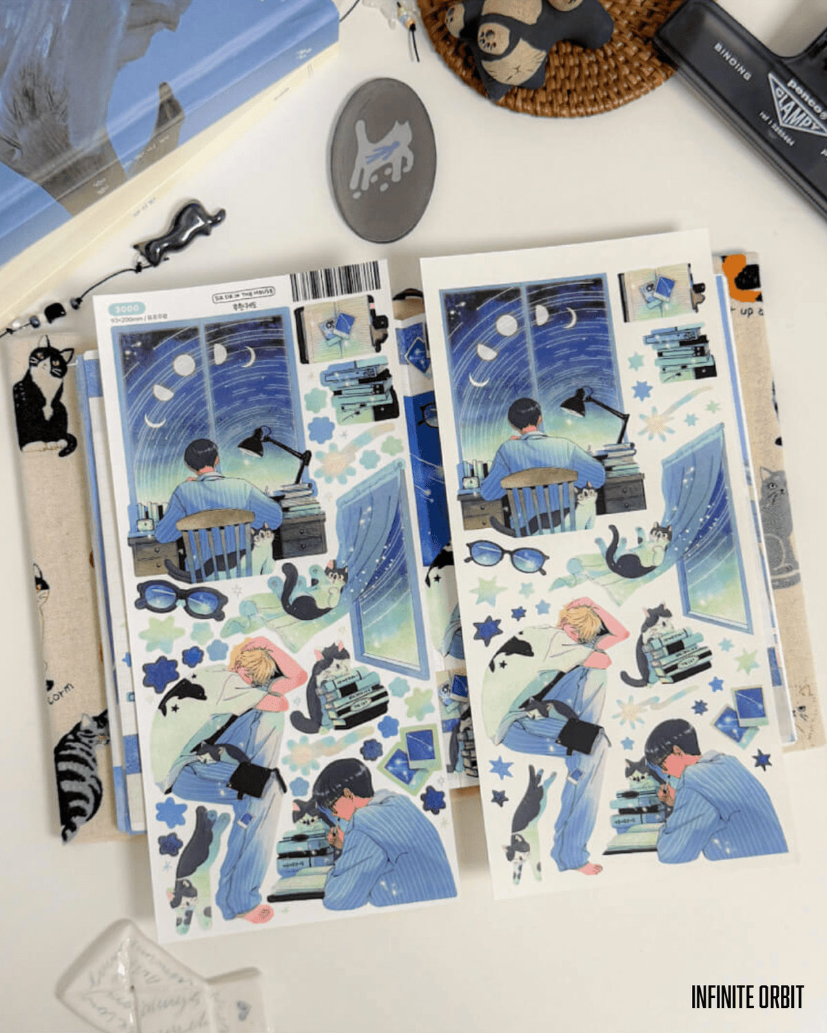 [SS09] NEW RESTOCK Sik Sik in the House 'Night's Temperature' Sticker Sheet Pack (Singles/Pack) -Sik Sik in the House_SS09S4 - Infinite Orbit_korean_sticker_stationery