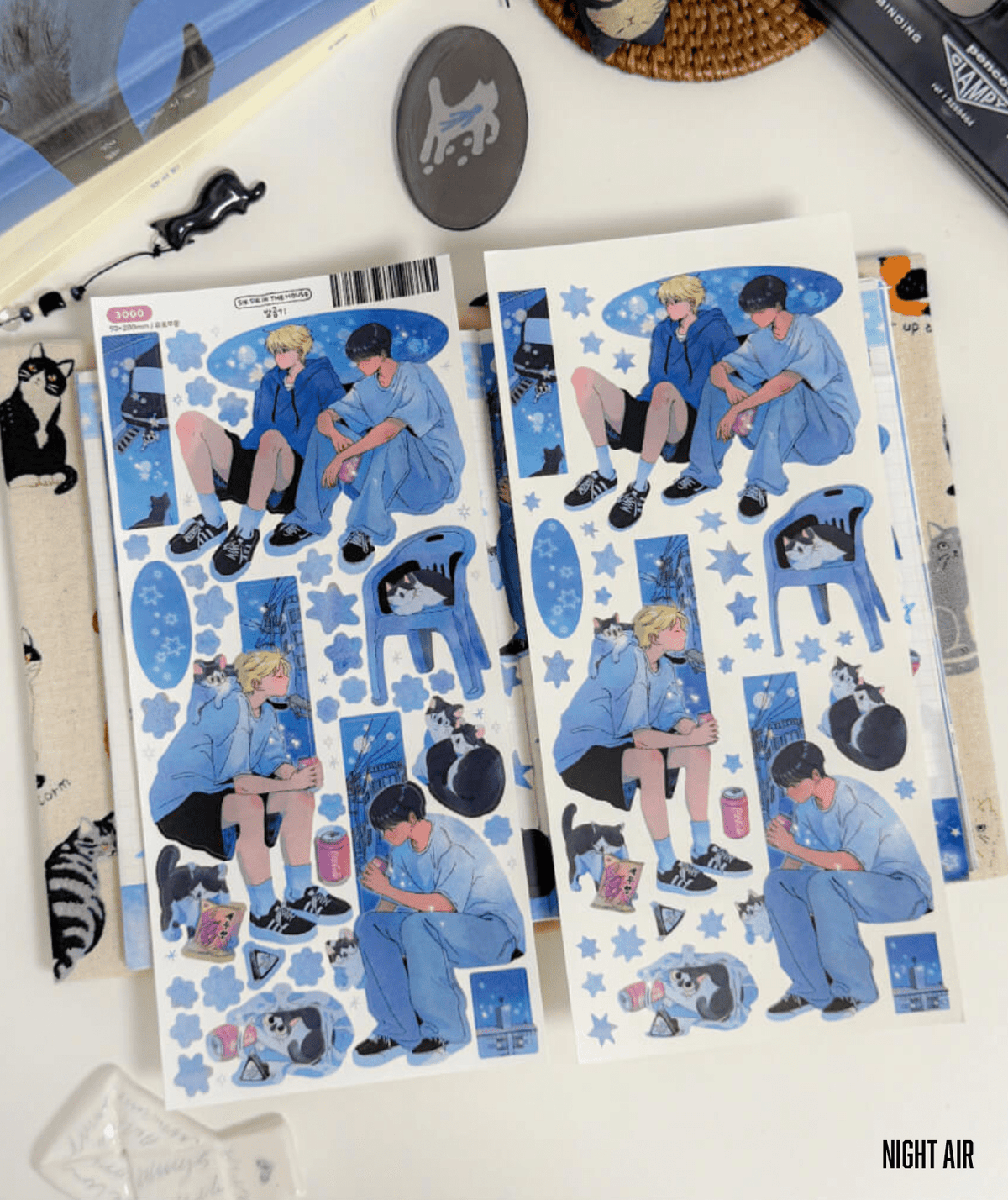 [SS09] NEW RESTOCK Sik Sik in the House 'Night's Temperature' Sticker Sheet Pack (Singles/Pack) -Sik Sik in the House_SS09S2 - Night Air_korean_sticker_stationery