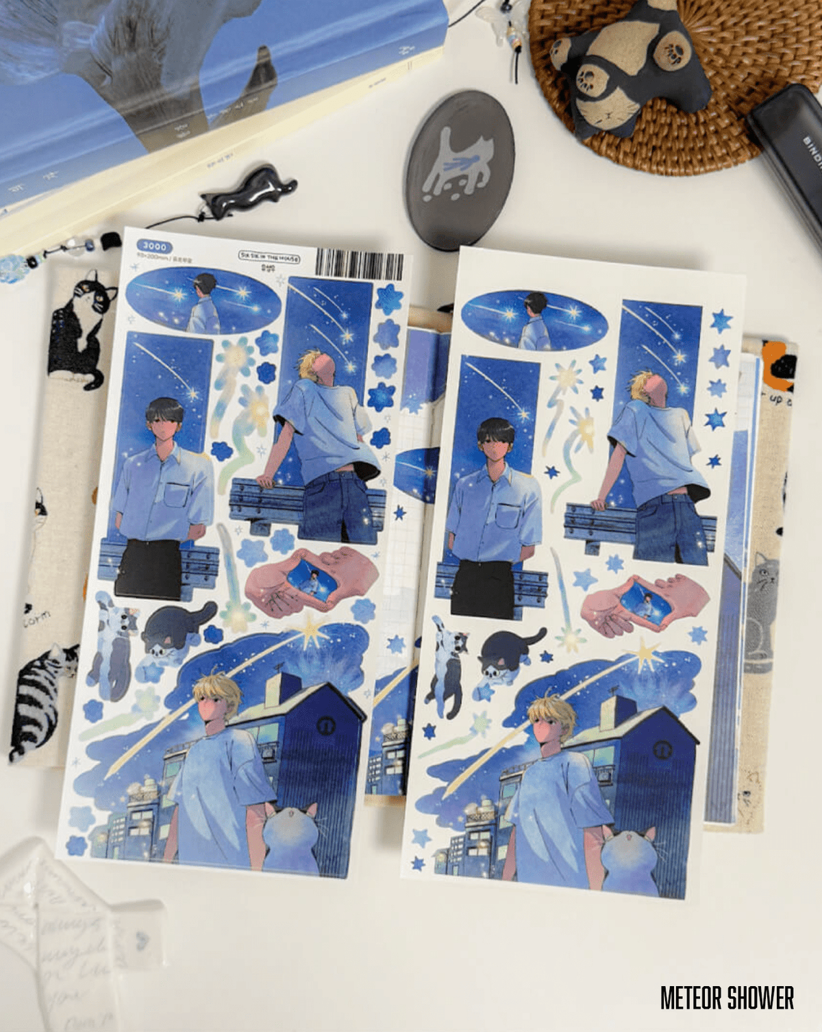 [SS09] NEW RESTOCK Sik Sik in the House 'Night's Temperature' Sticker Sheet Pack (Singles/Pack) -Sik Sik in the House_SS09S3 - Meteor Shower_korean_sticker_stationery