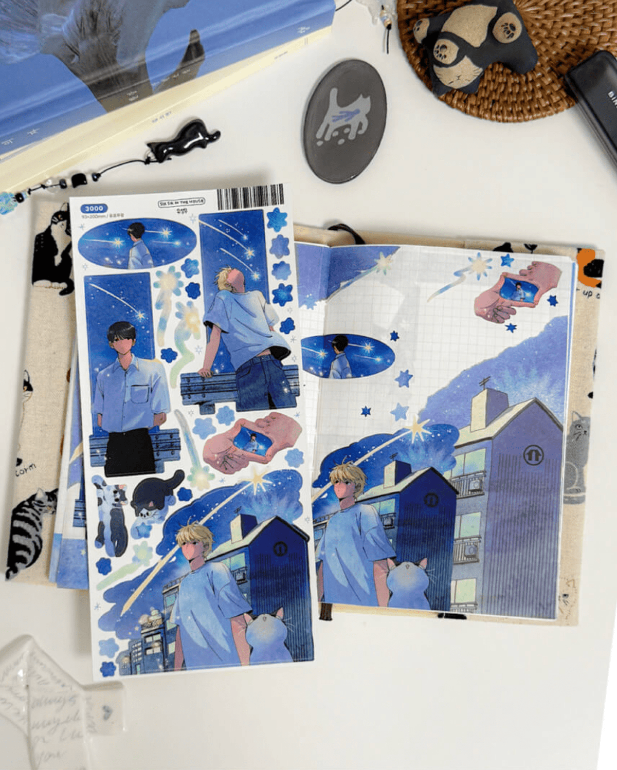 [SS09] NEW RESTOCK Sik Sik in the House 'Night's Temperature' Sticker Sheet Pack (Singles/Pack) -Sik Sik in the House_SS09S3 - Meteor Shower_korean_sticker_stationery