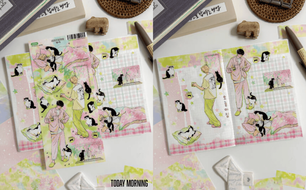 [SS10] NEW Sik Sik in the House 'Slow Steps' Sticker Sheet Pack (Singles/Pack) -Sik Sik in the House_SS10S3 - Today Morning_korean_sticker_stationery