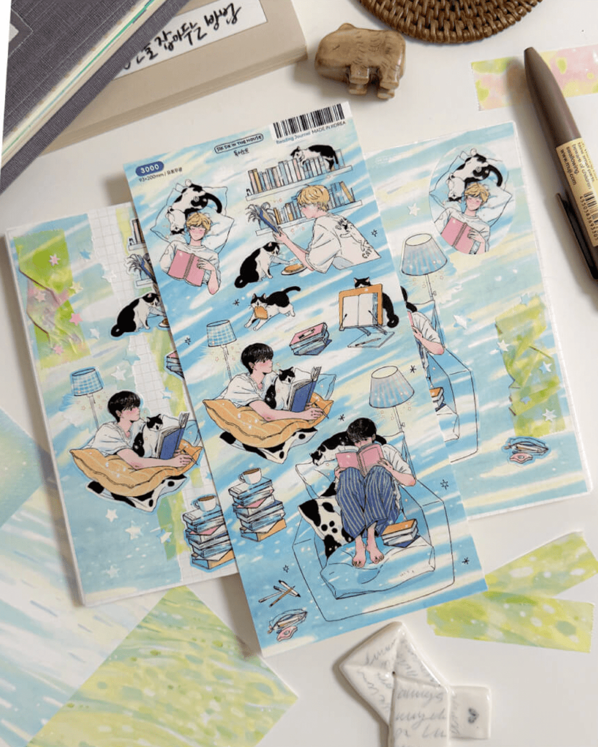 [SS10] NEW Sik Sik in the House 'Slow Steps' Sticker Sheet Pack (Singles/Pack) -Sik Sik in the House_SS10S2 - Reading Journal_korean_sticker_stationery