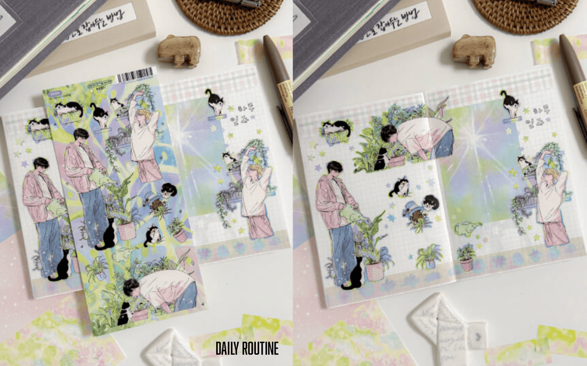 [SS10] NEW Sik Sik in the House 'Slow Steps' Sticker Sheet Pack (Singles/Pack) -Sik Sik in the House_SS10S4 - Daily Routine_korean_sticker_stationery