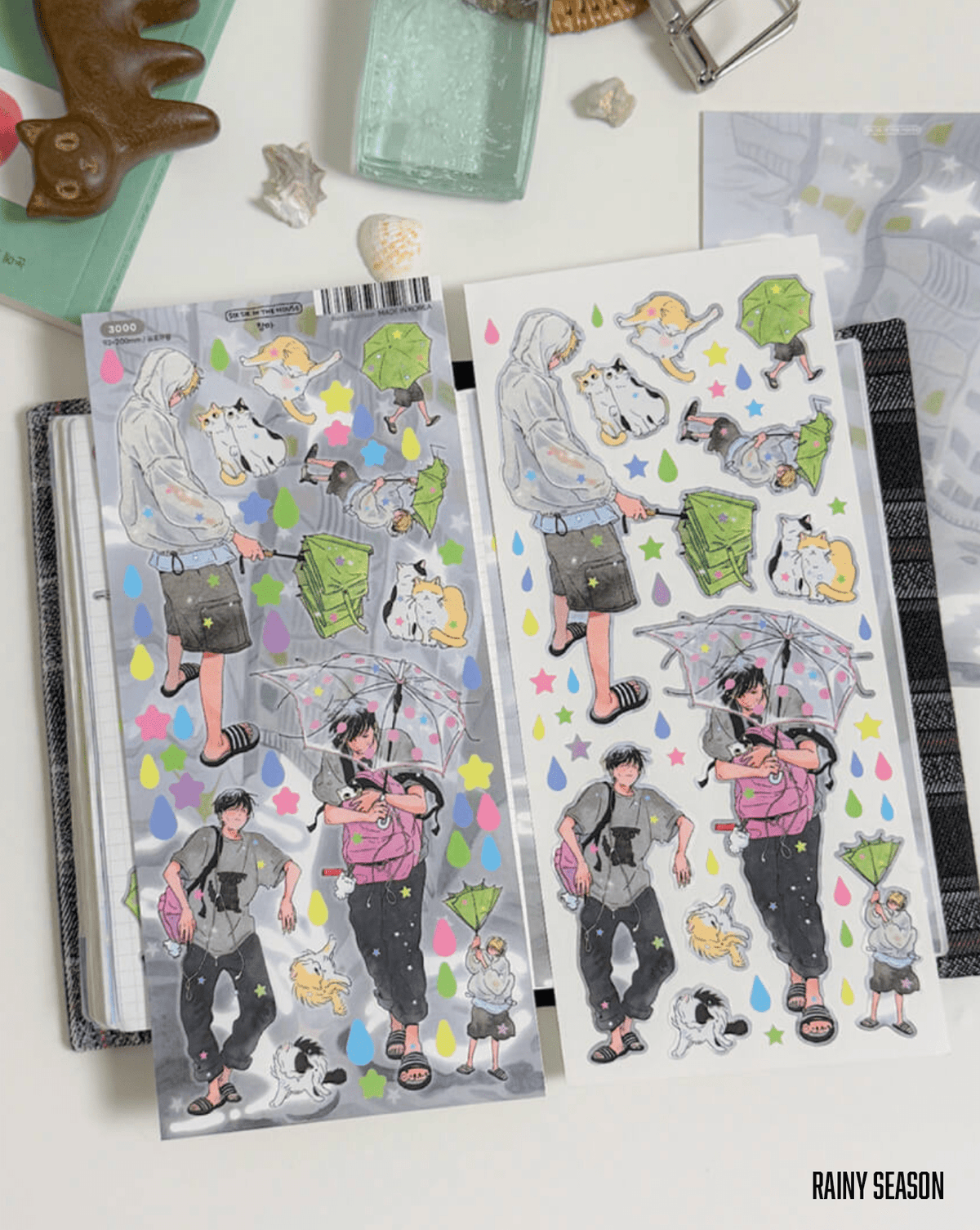 [SS12] NEW Sik Sik in the House 'Over Heat' Sticker Sheet Pack (Singles/Pack) -Sik Sik in the House_SS12S2 - Rainy Season_korean_sticker_stationery