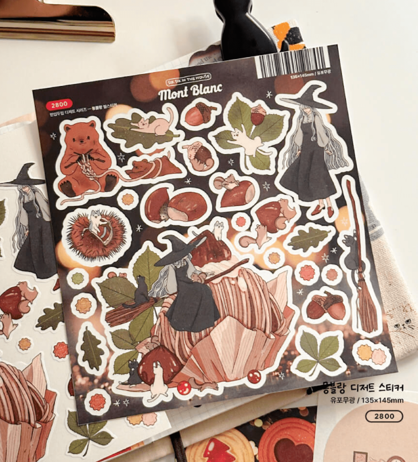 [SS37] Sik Sik in the House One Bit Two Bite Winter Dessert Sticker Pack (Singles/Pack) - Sik Sik in the House_SS37S2 - Buche de Noel_korean_sticker_stationery
