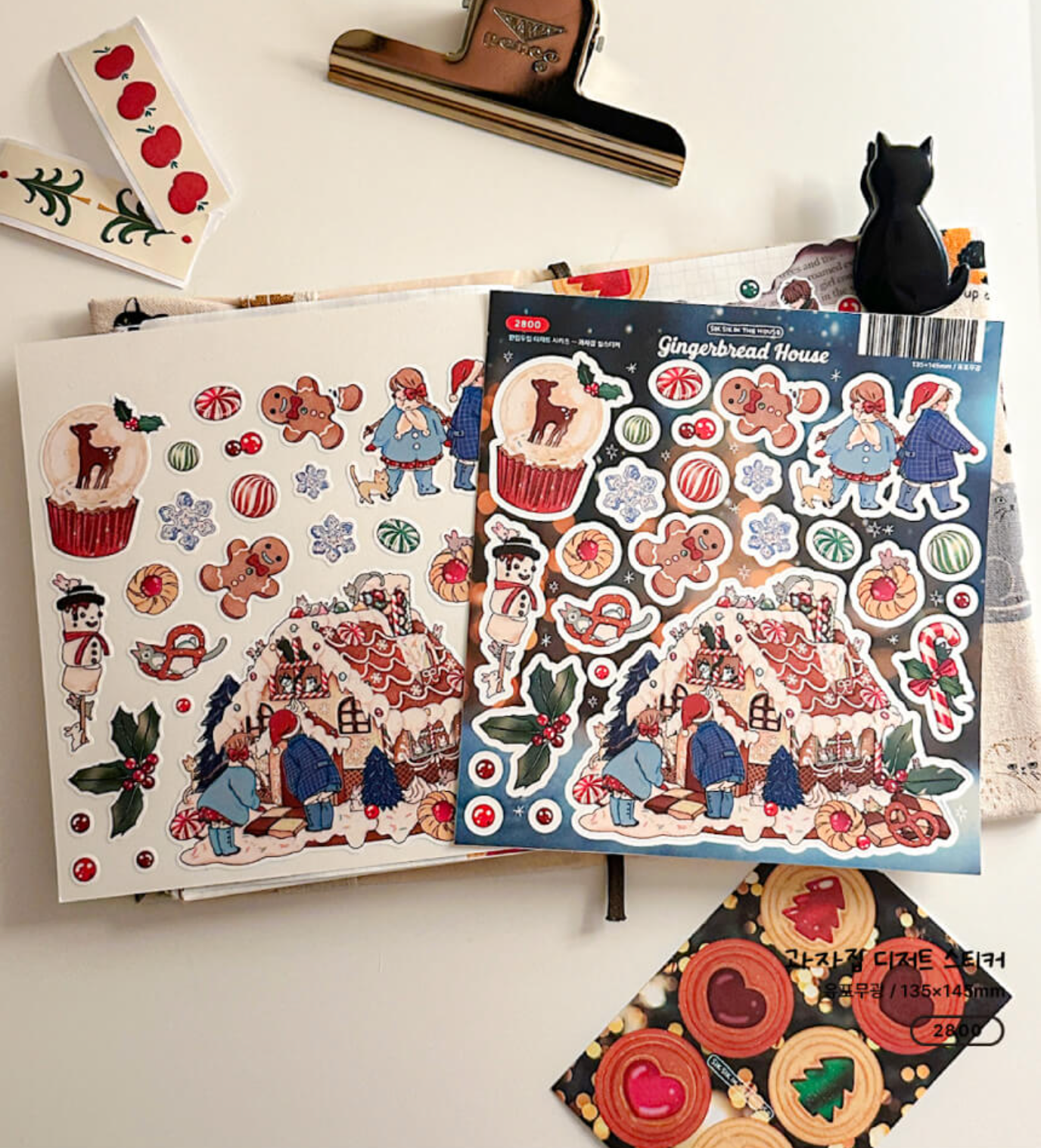 [SS37] Sik Sik in the House One Bit Two Bite Winter Dessert Sticker Pack (Singles/Pack) - Sik Sik in the House_SS37S4 - Gingerbread House_korean_sticker_stationery