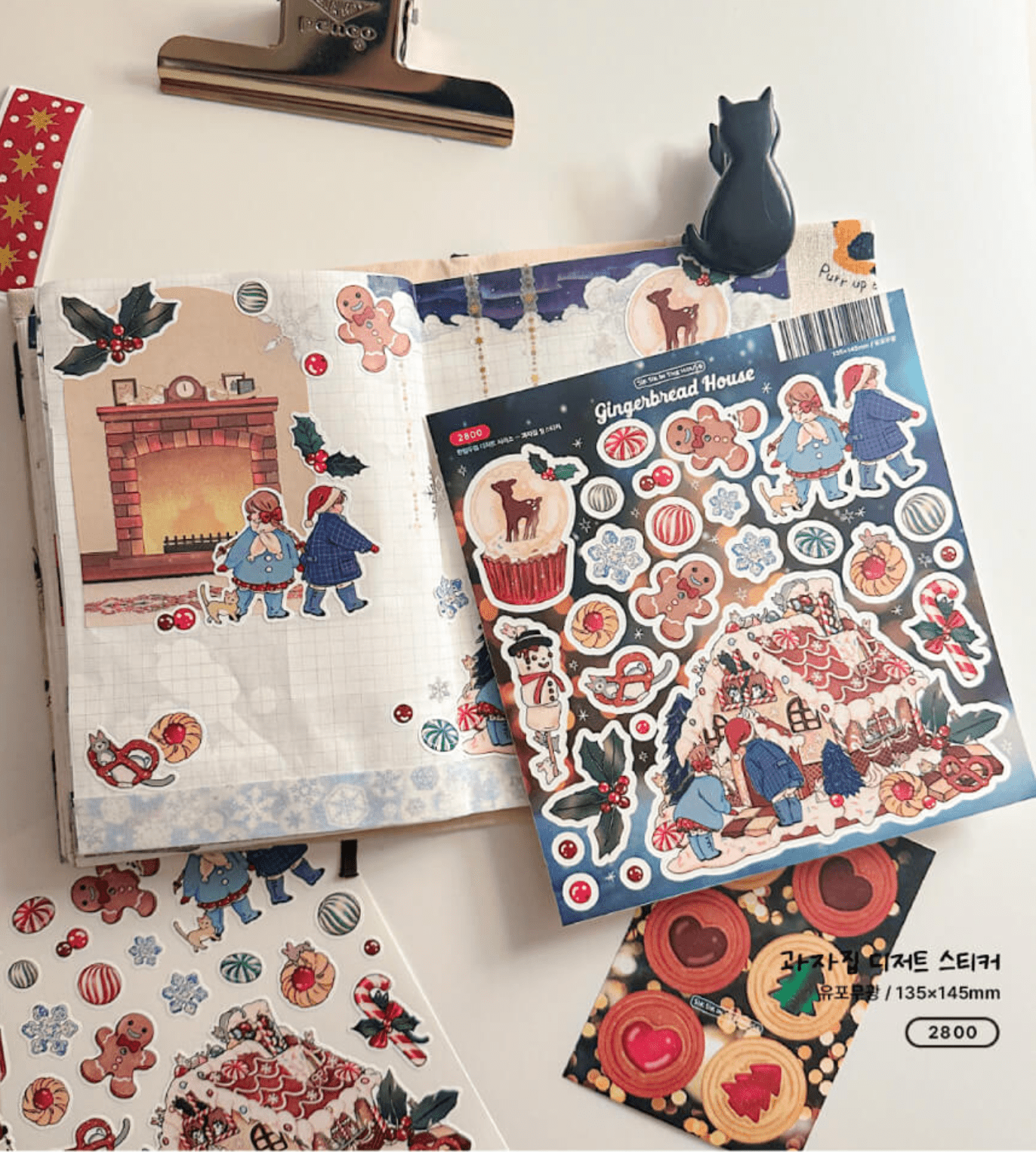 [SS37] Sik Sik in the House One Bit Two Bite Winter Dessert Sticker Pack (Singles/Pack) - Sik Sik in the House_SS37S4 - Gingerbread House_korean_sticker_stationery