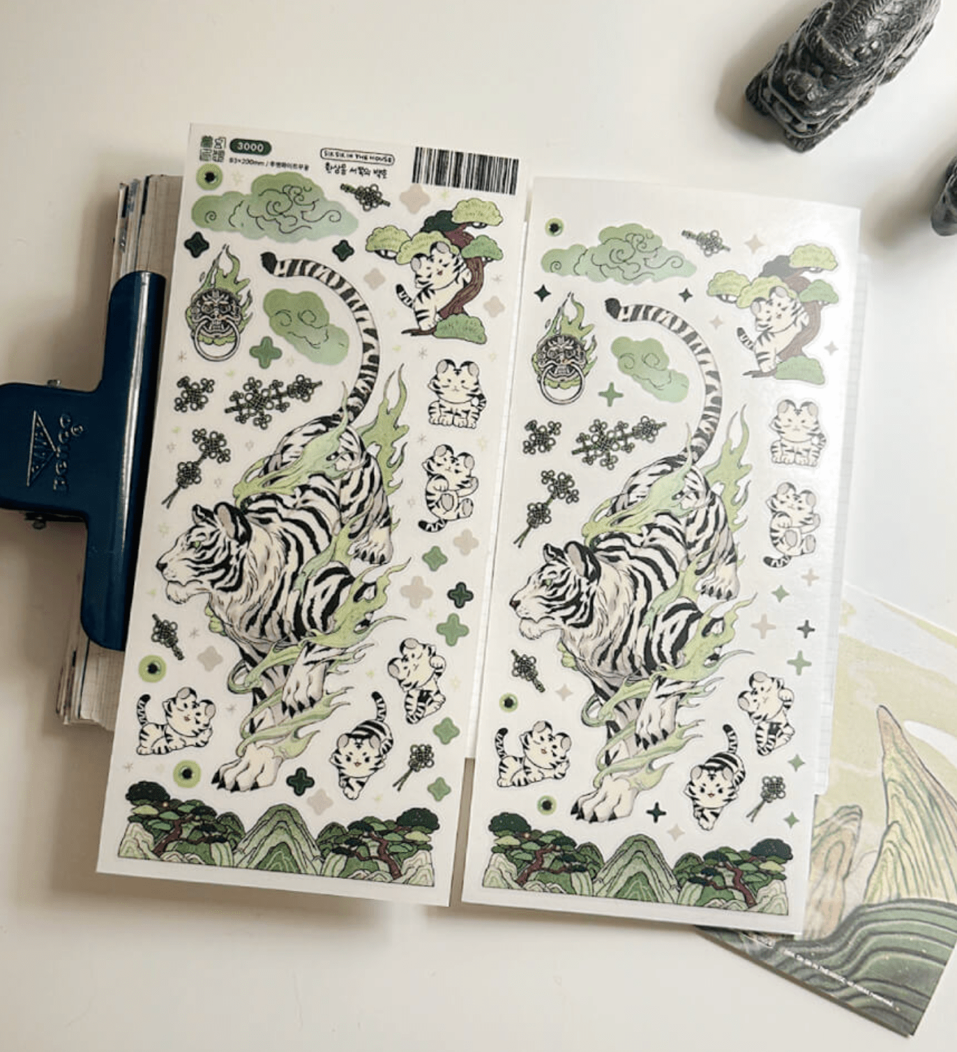 [SS46] Sik Sik in the House 'Fantasy Dream Four Guardians' Sticker Sheet Pack (Singles/Pack) - Sik Sik in the House_SS45S2 - White Tiger_korean_sticker_stationery