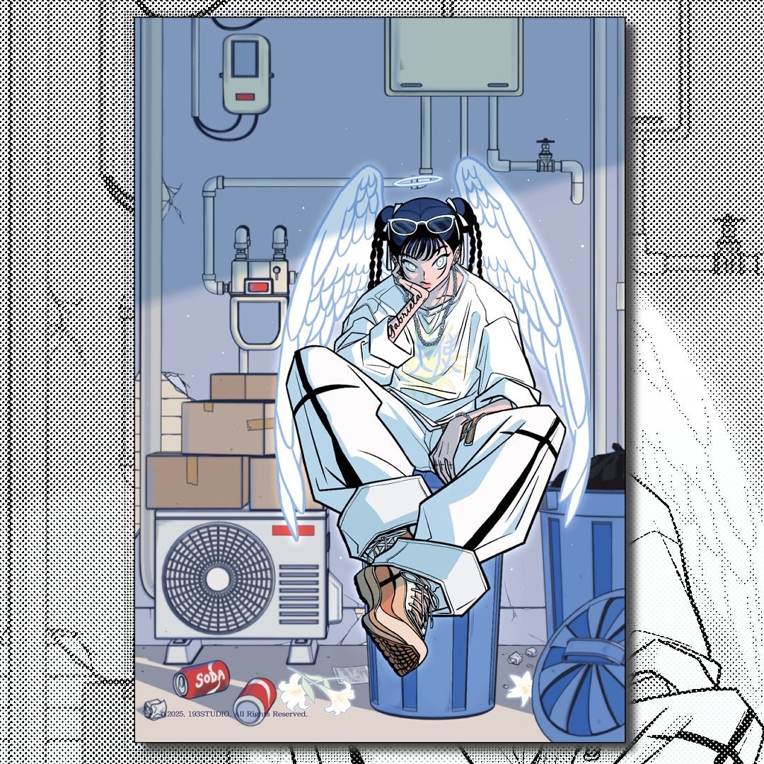 [ST01] NEW Studio 193 'Backstreet Angel' Postcard - Studio 193__korean_sticker_stationery