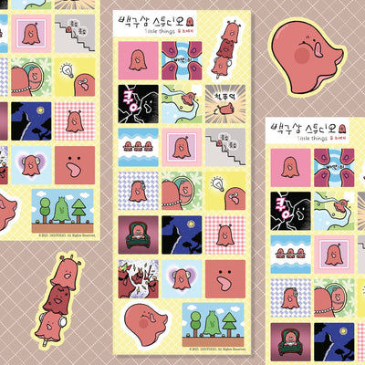 [ST08] NEW Studio 193 '1ittle things Sausage' Removable Sticker Sheet - Studio 193__korean_sticker_stationery