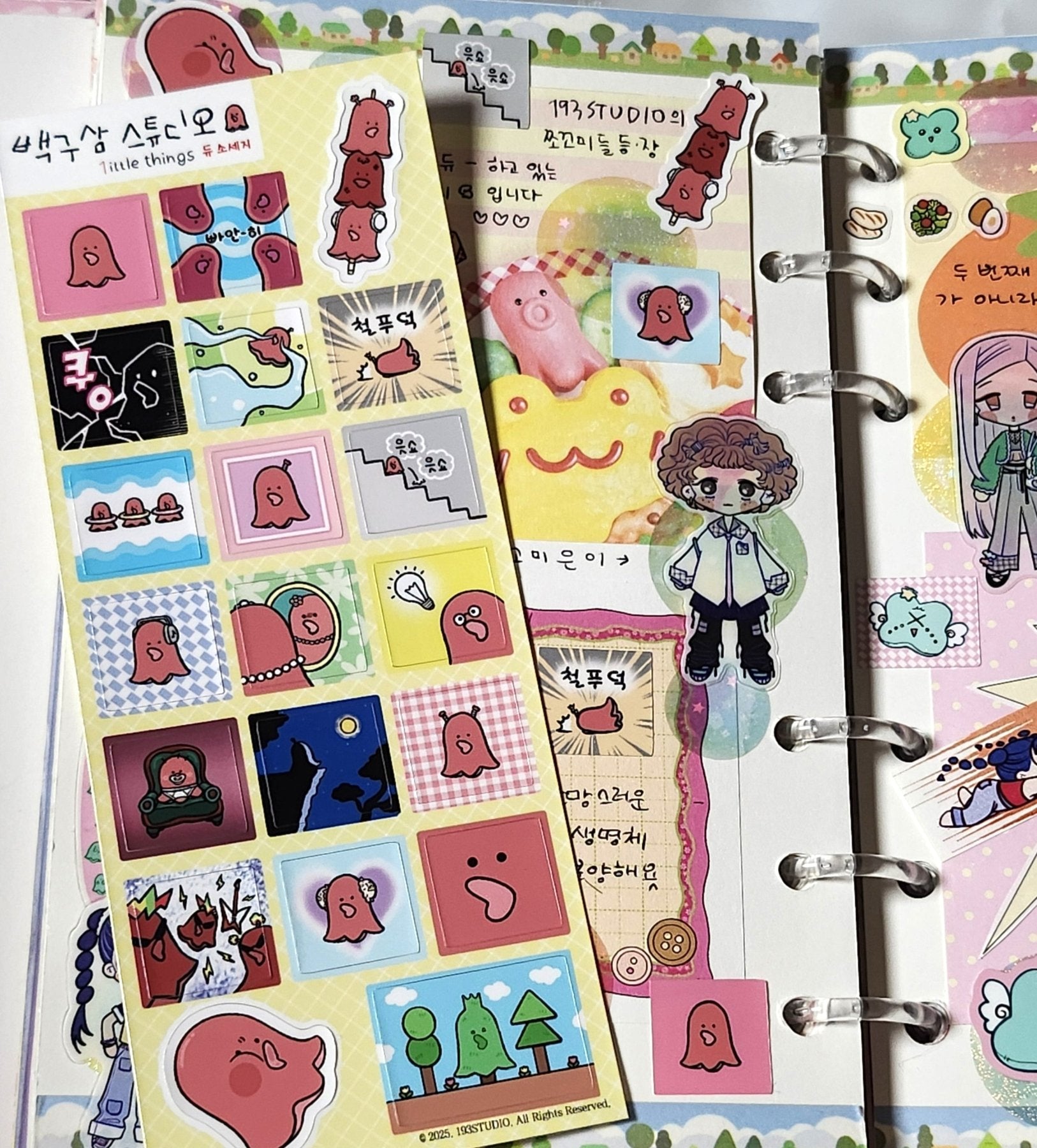 [ST08] NEW Studio 193 '1ittle things Sausage' Removable Sticker Sheet - Studio 193__korean_sticker_stationery
