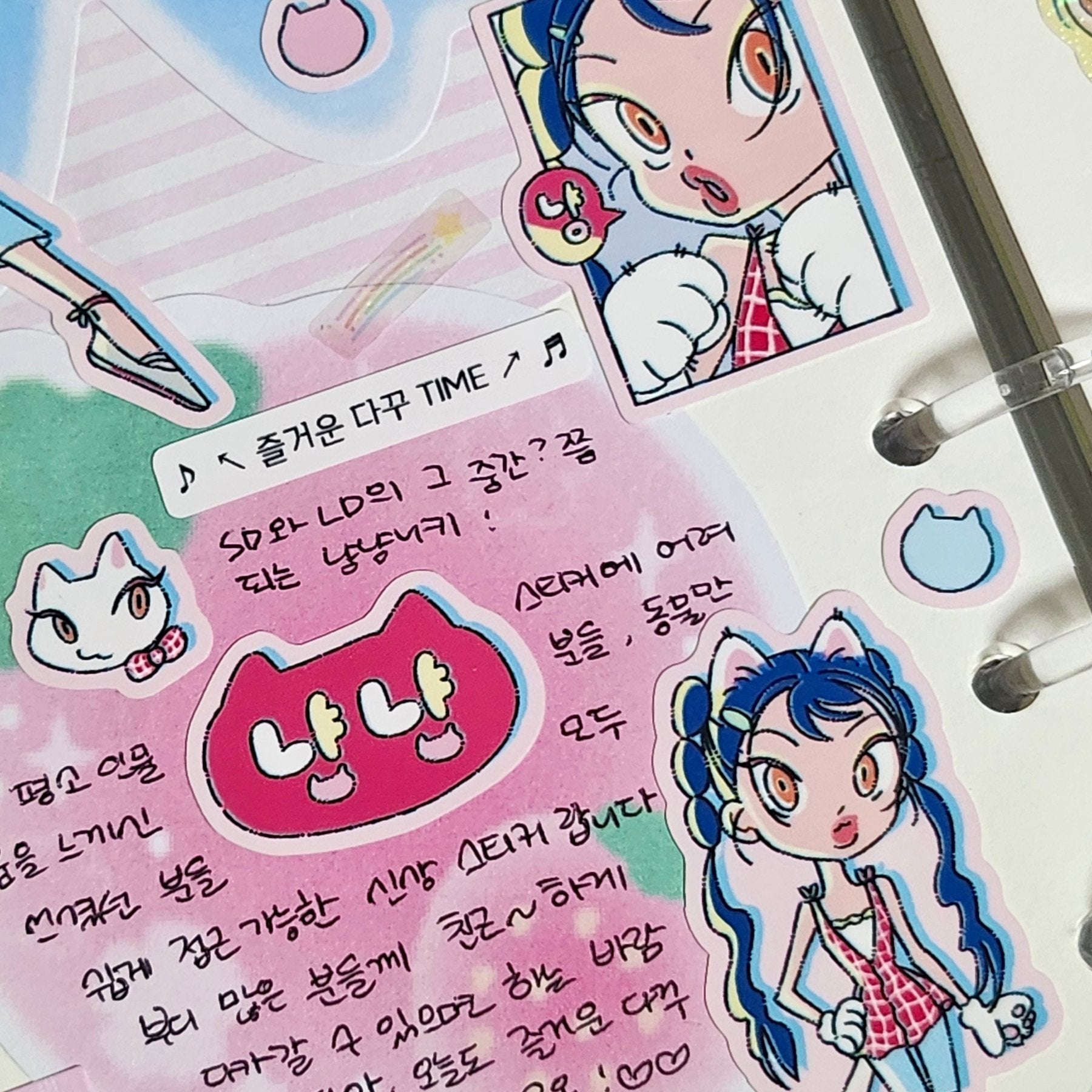 [ST10] NEW Studio 193 'Nya Nya Nikki' Removable Sticker Sheet - Studio 193__korean_sticker_stationery