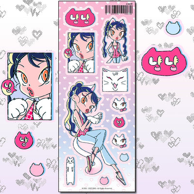 [ST10] NEW Studio 193 'Nya Nya Nikki' Removable Sticker Sheet - Studio 193__korean_sticker_stationery
