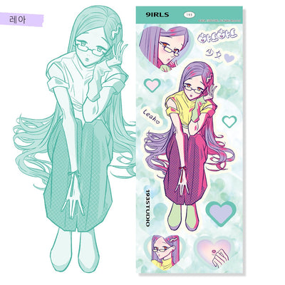 [ST11] NEW Studio 193 'Heart Heart Girls (Nikki/Leah)' Sticker Sheets (options) - Studio 193_ST11S2 - Leah_korean_sticker_stationery