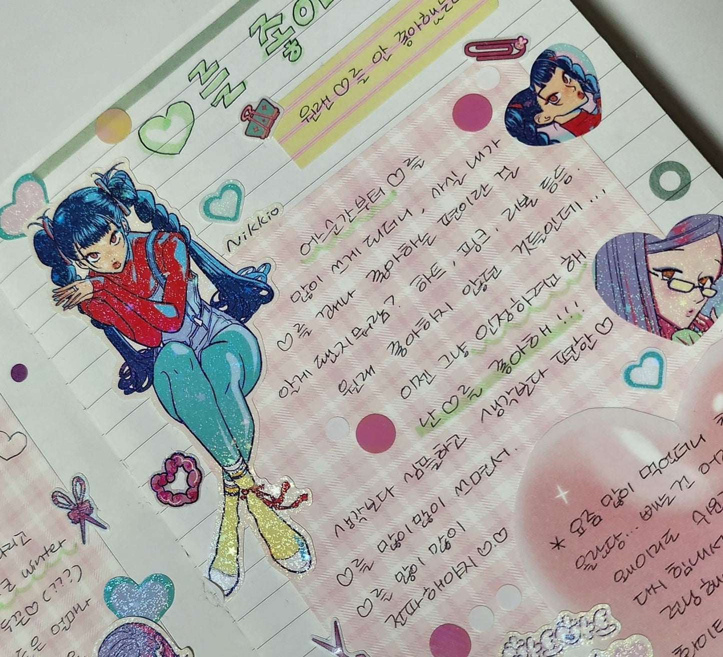[ST11] NEW Studio 193 'Heart Heart Girls (Nikki/Leah)' Sticker Sheets (options) - Studio 193_ST11S2 - Leah_korean_sticker_stationery