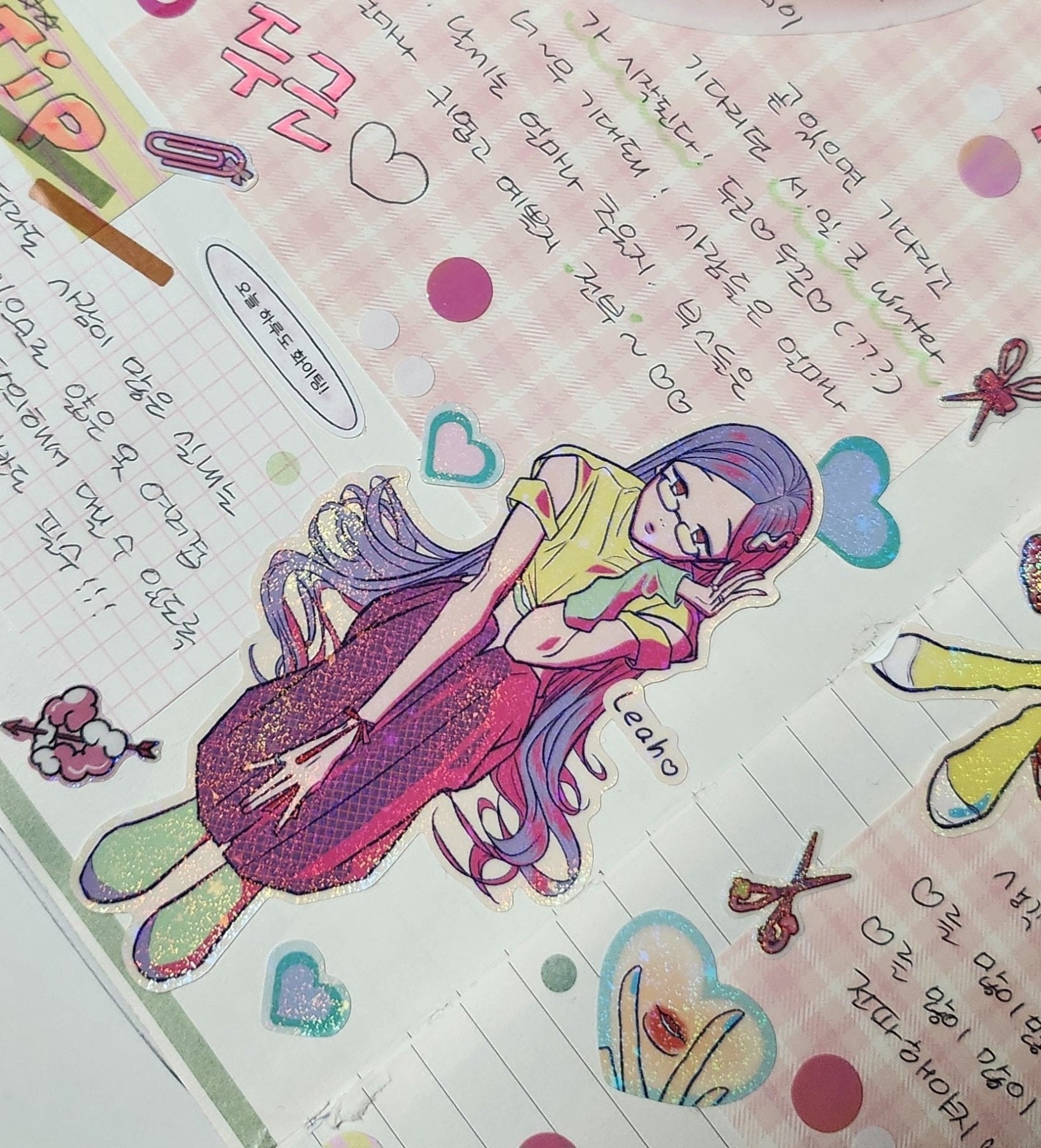 [ST11] NEW Studio 193 'Heart Heart Girls (Nikki/Leah)' Sticker Sheets (options) - Studio 193_ST11S2 - Leah_korean_sticker_stationery