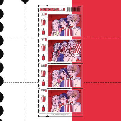 [ST13] NEW Studio 193 'Let's Go Watch Movie!' Removable Sticker Sheet - Studio 193__korean_sticker_stationery